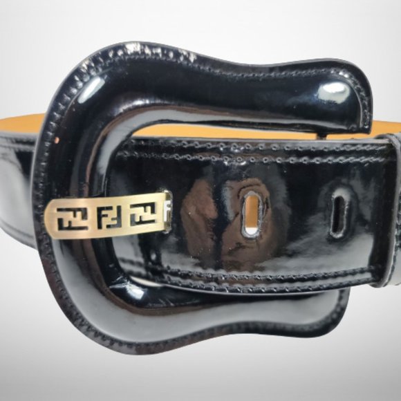 Fendi Black Patent Women's B Belt - Picture 4 of 12
